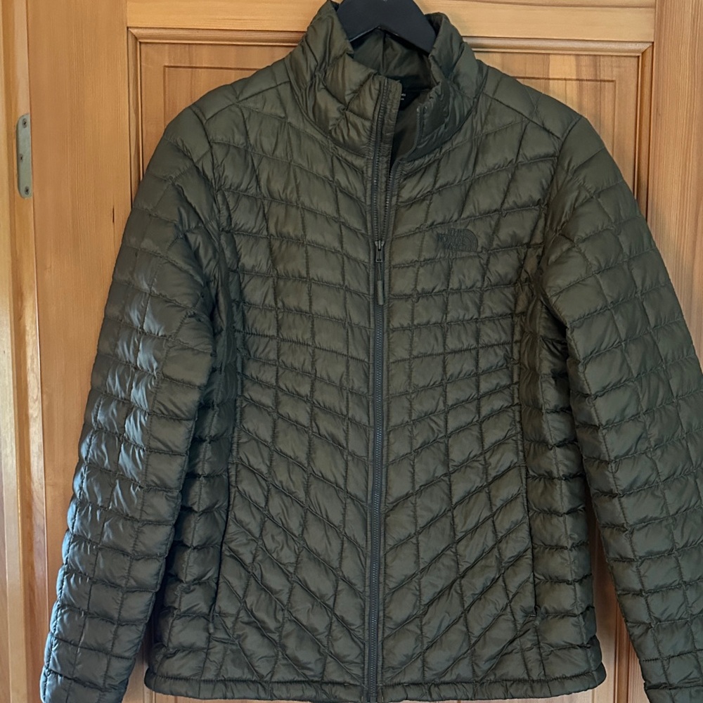 The North Face Theroball Olive Quilted Jacket